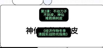 第2节：【物理手段】不动刀子不刮皮，神仙难救病树皮，课程：《经济作物冬季清园&middot;实战防坑指南》#识农AI